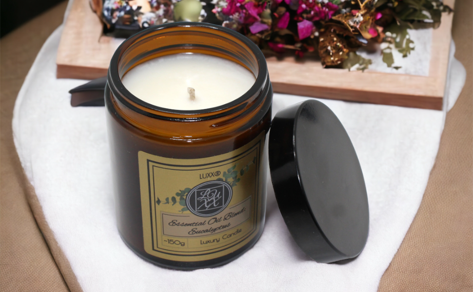 Pure Essential Oils Candle Made with Natural Coconut Wax | 150g | Clove, Bay & Eucalyptus | 30+ Hours Burn Time | Stress Relief | Calming
